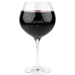 Graviertes Burgunderglas von Leonardo mit Name & Herzmotiv | Personalisiertes Weinglas Geschenk