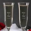 2 gravierte Sektgläser L'Amour mit roten Herzen zur Hochzeit