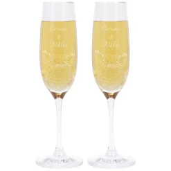 2 gravierte Sektgläser zur Hochzeit mit Wunschnamen