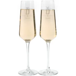 2 gravierte Sektgläser zur Silberhochzeit