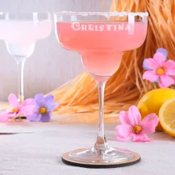 Graviertes Margaritaglas mit Name