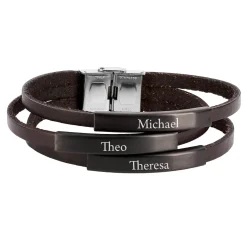 Graviertes Männer Armband mit 3 Wunschtexten