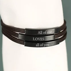 Graviertes Männer Armband mit 3 Wunschtexten