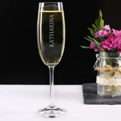 graviertes Sektglas mit Namen