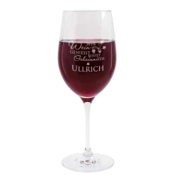 graviertes Weinglas WER WEIN GENIESST... mit Wunschname