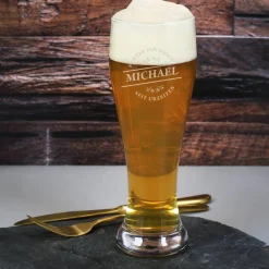 graviertes Weizenbierglas Echter Geniesser mit Wunschname