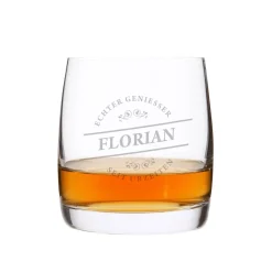 graviertes Whiskeyglas Echter Geniesser mit Name von Bohemia Cristal