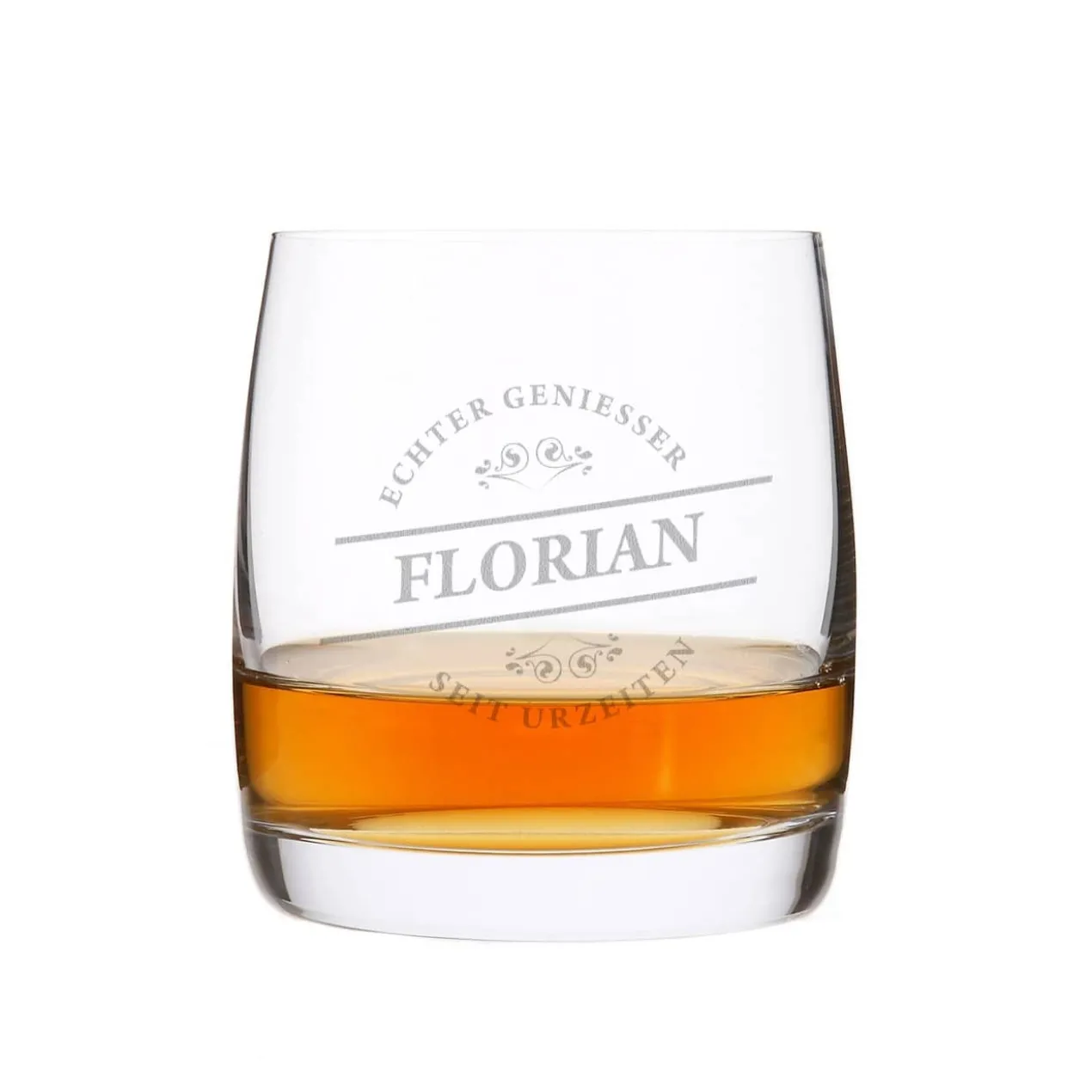 graviertes Whiskeyglas Echter Geniesser mit Name von Bohemia Cristal