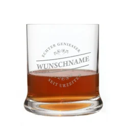 graviertes Whiskeyglas Echter Geniesser mit Name von Leonardo