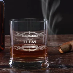graviertes Whiskyglas mit Wunschname, Alter und Ort