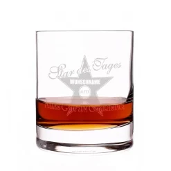 graviertes Whiskyglas Walk of Fame mit Namen und Alter