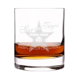 graviertes Whiskyglas Walk of Fame mit Namen und Alter