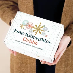 Gravierte Weihnachtskugel, Teeglas und Früchtetee als Geschenkset zu Weihnachten mit Box