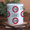 große Kaffeetasse zum 18. Geburtstag mit Verkehrszeichen - 18 -