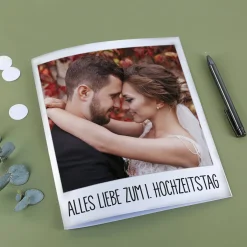 Große Klappkarte Polaroid mit Foto und Wunschtext