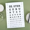 Große Klappkarte Sehtest zum Geburtstag mit Name und Alter