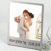 Großer Edelstahl Fotorahmen mit Ihrem Lieblingsfoto und Wunschtext bedruckt