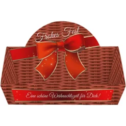 Großer Geschenkkorb zu Weihnachten mit Ihrem Wunschtext