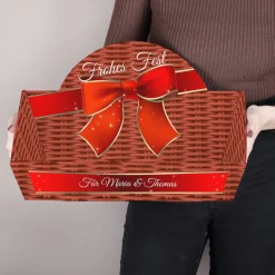Großer Geschenkkorb zu Weihnachten mit Ihrem Wunschtext