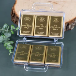 Großer Gold Koffer mit Schokolade | Geldgeschenk
