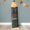 Großer Holzstift zur Einschulung mit Name und Datum 80x20cm