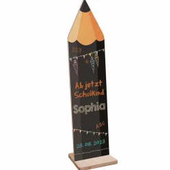 Großer Holzstift zur Einschulung mit Name und Datum 80x20cm