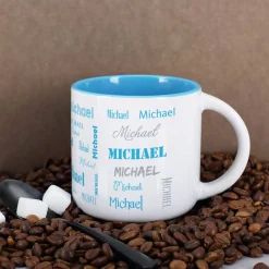 Großer Kaffeepott mit Ihrem Namen in verschiedenen Schriftarten