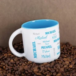 Großer Kaffeepott mit Ihrem Namen in verschiedenen Schriftarten