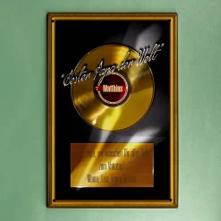großes Blechschild für den besten Papa - Goldene Platte