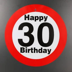 großes Verkehrsschild zum 30. Geburtstag