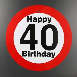 großes Verkehrsschild zum 40. Geburtstag