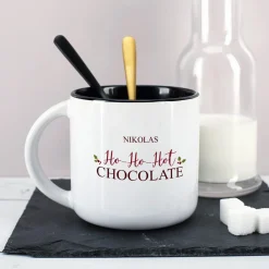 Große weihnachtliche Tasse - Ho-Ho-Hot Chocolate - mit Ihrem Namen