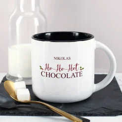 Große weihnachtliche Tasse - Ho-Ho-Hot Chocolate - mit Ihrem Namen