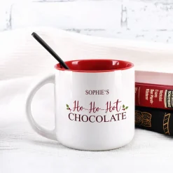 Große weihnachtliche Tasse - Ho-Ho-Hot Chocolate - mit Ihrem Namen