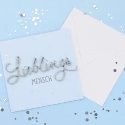 Grußkarte - Lieblingsmensch mit silbernen 3D Schriftzug