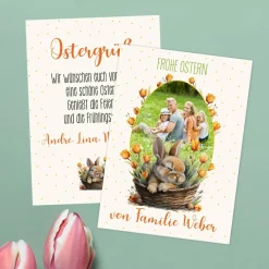 Grußkarte zu Ostern mit Foto & Text