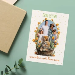Grußkarte zu Ostern mit Foto & Text