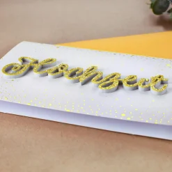 Grußkarte zur Hochzeit mit goldenem 3D Schriftzug