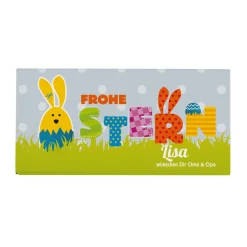 100g Schokolade Frohe Ostern mit Wunschname