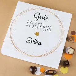 Gute Besserung - 32 Lindt Pralinen mit Name personalisiert