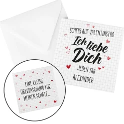 Gutscheinkarte - Scheiß auf Valentinstag ich liebe dich jeden Tag - mit Wunschtext