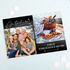 Gutschein-Puzzle mit 2 Fotos und 2 Zeilen Wunschtext