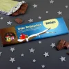 300g Weihnachtsschokolade mit Eulen und persönlichem Text