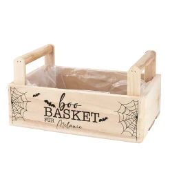 Halloween Boo Basket personalisiert | Geschenkkorb aus Holz zum selbst befüllen