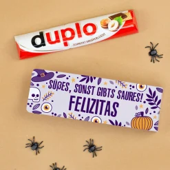 Halloween duplo Riegel personalisiert mit Name in Geschenkverpackung | Schokoriegel Geschenk