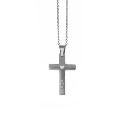 Halskette mit graviertem Kreuz zu Kommunion, Konfirmation, Taufe in Geschenkbox