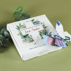 Halskette mit Kreuz Anhänger in Geschenkbox mit Name und Wunschtext