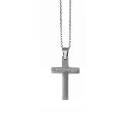 Halskette mit Kreuz Anhänger und Name graviert