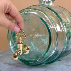 Handgefertigtes Whisky Fass aus recyceltem Glas mit Name & Jahr personalisiert | Geschenk für Männer