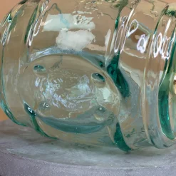 Handgefertigtes Whisky Fass aus recyceltem Glas mit Name & Jahr personalisiert | Geschenk für Männer